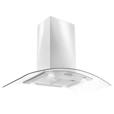 Coifa e Depurador de Ilha EOS 90cm com Vidro Curvo ECO90IV 110V