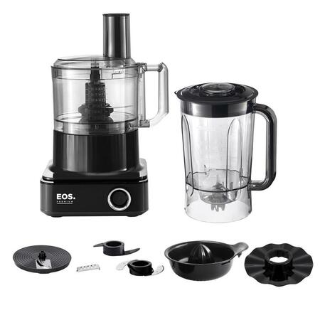 Processador de Alimentos EOS Premium Multipro Master Digital 7 em 1 All Black 1000W EPS03P 110V