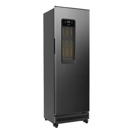 Cervejeira Expositor Vertical EOS 250 Litros Bierhaus MAX Frost Free Preto/Inox Titanium ECE250T 220V