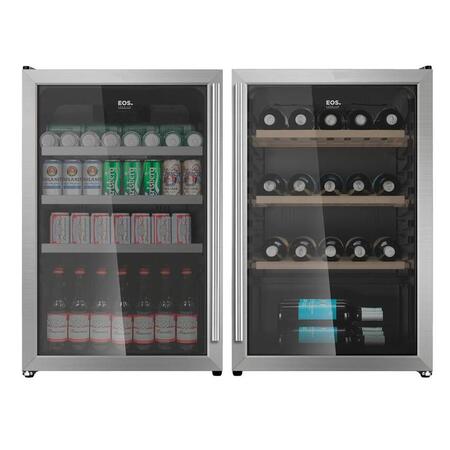Kit EOS Beer \u0026 Wine: Cervejeira Bierhaus 115L Frost Free ECE130 110V + Adega Champanheira Inox 47 Garrafas com Compressor ECE130A 220V