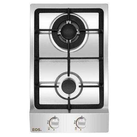 Cooktop Dominó a Gás 2 Bocas EOS Chama Tripla Inox ECG02 Bivolt