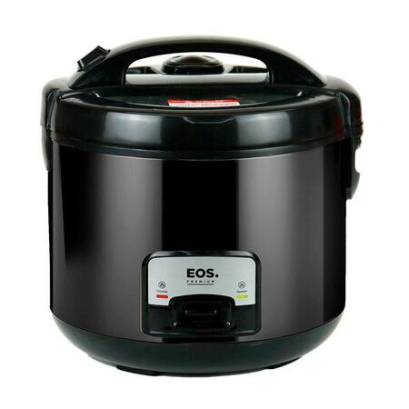 Panela Elétrica de Arroz EOS 5 Xícaras Inox All Black com Tampa de Vidro Clear Glass EPA05PP 220V