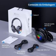 Fone de Ouvido Headset Bluetooth 1 Hora aut202 Preto