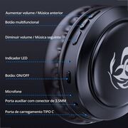Fone de Ouvido Headset Bluetooth 1 Hora aut202 Preto
