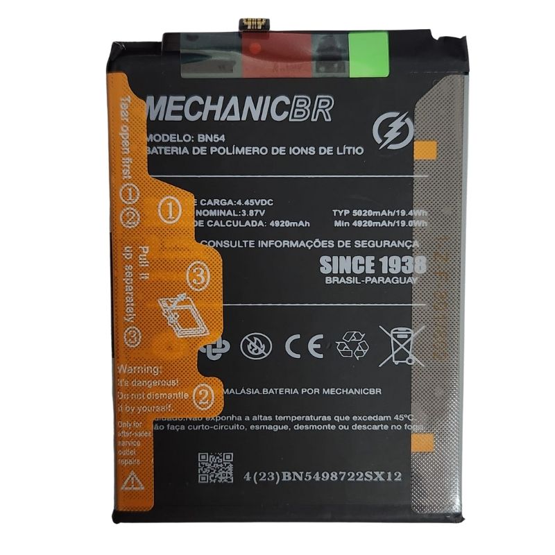 Bateria Do Xiaomi Bn54 Redmi 9 / Note 9 Mechanic