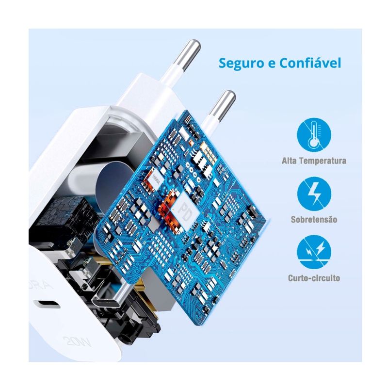 Carregador C Cabo 1Hora Tipoc x Tipoc 3A PD 20W 1m
