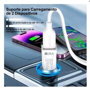 Carregador Veicular S Cabo 1Hora 2.4A / 2 x Usb
