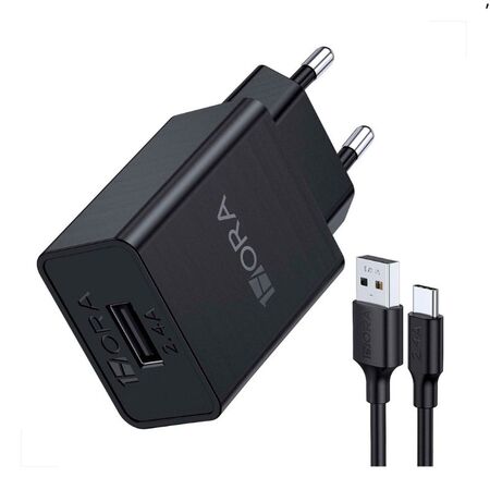 Carregador C Cabo Usb x TipoC 1Hora 5V 2.4A 12w 1m