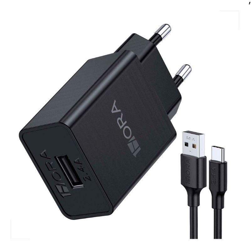 Carregador C Cabo Usb x TipoC 1Hora 5V 2.4A 12w 1m