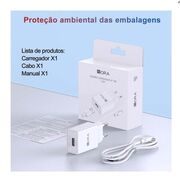 Carregador C Cabo Usb x Iphone 1Hora 5V 2.4A 12W 1m