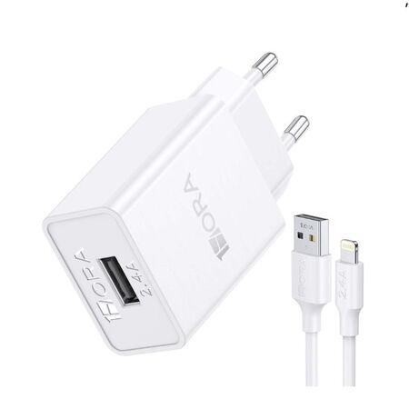 Carregador C Cabo Usb x Iphone 1Hora 5V 2.4A 12W 1m
