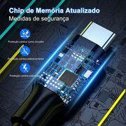 Cabo de Dados 1hora TipoC x TipoC 1M 3A Preto Pvc