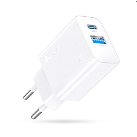 Fonte Carregadora S/ Cabo 1Hora 3A TipoC PD 20W + Usb 18W