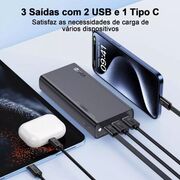 Power bank 1Hora 20.000MhA PD20w preto