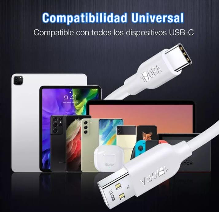 Cabo de Dados 1 hora Usb X TipoC 2.1A 1M (Sem Embalagem)