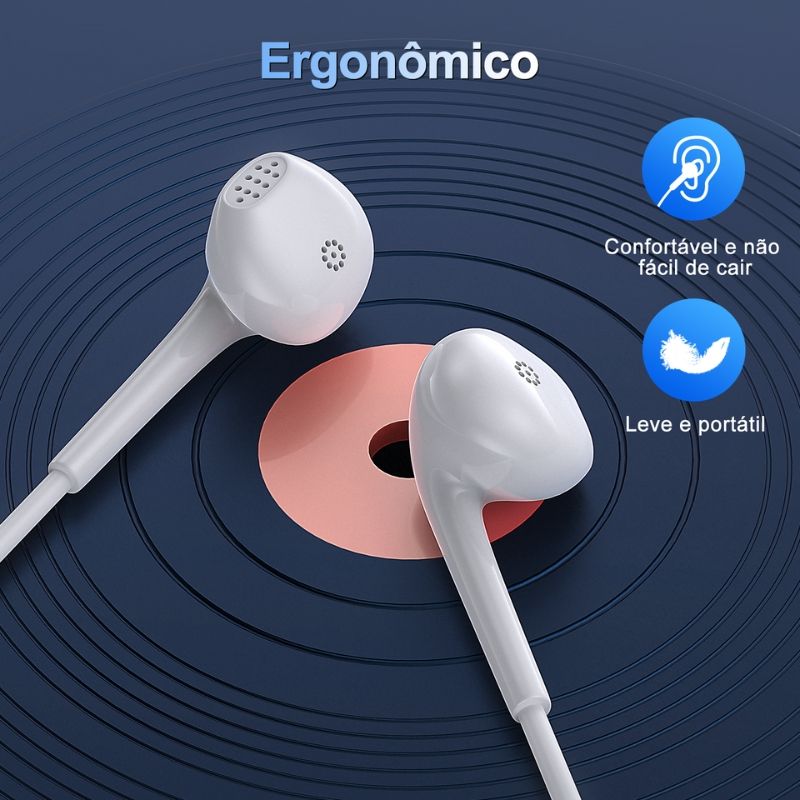 Fone de Ouvido Tipo C 1 Hora Aut124 Branco