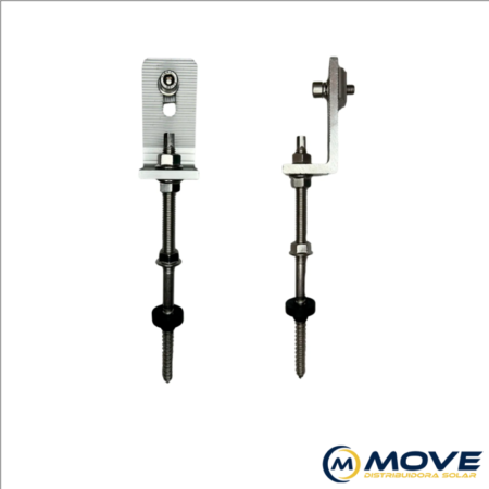 ESTRUTURA TELHA FIBROCIMENTO MADEIRA INOX 200MM COM L 04 TRILHOS HIBRIDO 2,40MTS P/ 04 PLACAS