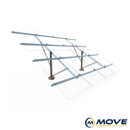 KIT ESTRUTURA DE SOLO - AÇO GALVANIZADO 150 MM ENRIJECIDO - 8 MÓDULOS