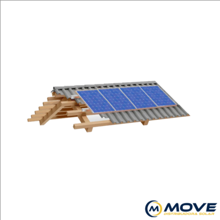 KIT ESTRUTURA FIBROCIMENTO MADEIRA HASTE 200mm AVULSO (SEM TRILHO)