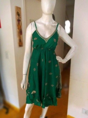 Vestido curto verde - alcinhas