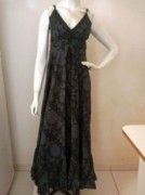 Vestido longo indiano de alcinha (preto/cinza)