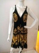 Vestido curto preto/amarelo estonado