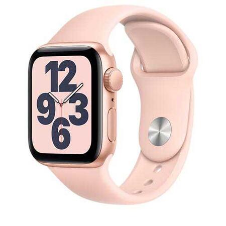 Apple Watch SE Dourado, 40mm, GPS, com Pulseira Esportiva Areia Rosa