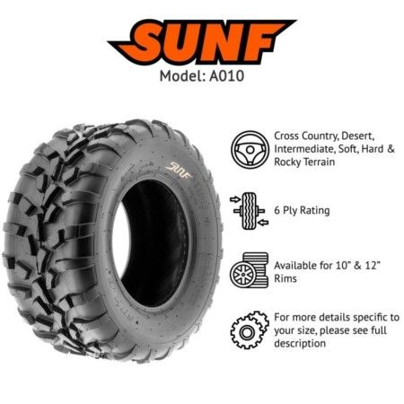 Pneu Quadriciclo Aro 12 SUNF A010 25x8-12 6 Lonas