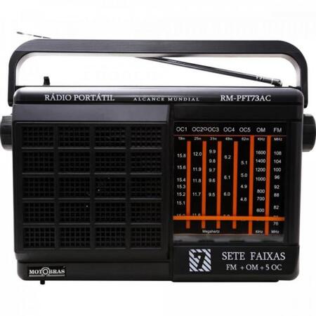 Rádio Portátil 7 Faixas RM-PFT73AC Preto MOTOBRAS