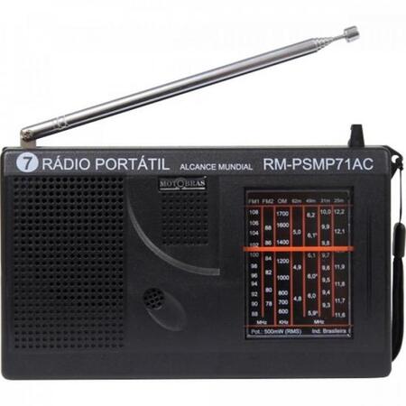Rádio Portátil RM-PSMP71AC Preto MOTOBRAS