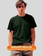 Camiseta Básica Masculina (Cor: Verde Militar) | Grade 10 pçs |