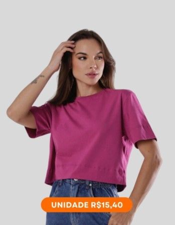 Cropped Malha Penteada (cor: Fucsia) | Grade 10 pçs |