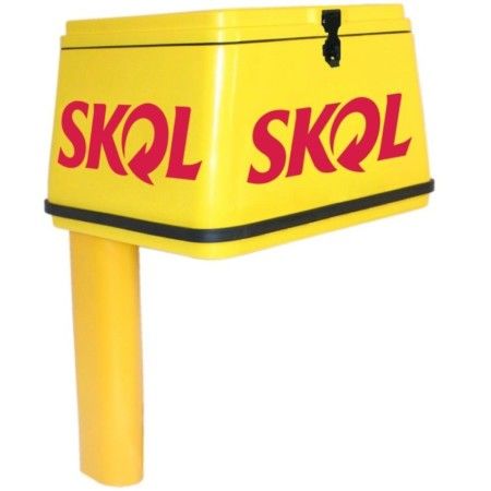 Bau Plastico Prisma 75l Amarelo Skol Com Tubo E Logomarca Skol - Mn3