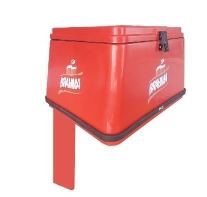 Bau Plastico Prisma 75l Vermelho Brahma Com Tubo E Logomarca (Porta Cadeado) - Mn3