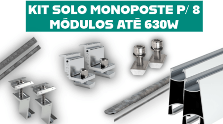 Kit Solo Monoposte p/ 8 Módulos até 630W