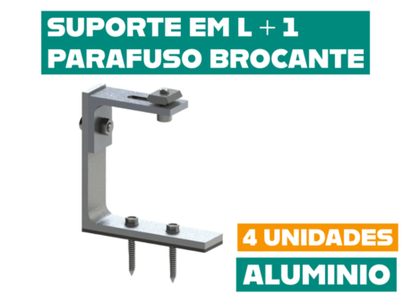 SUPORTE EM L + 1 PARAFUSO BROCANTE - 4 UNI