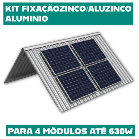 KIT FIXAÇÃO ZINCO/ALUZINCO P/4 MODULOS ATÉ 630W