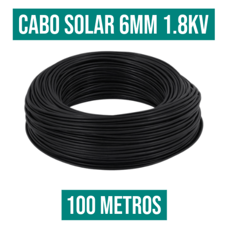 CABO SOLAR  1.8kv 6,00mm PRETO - 100mt