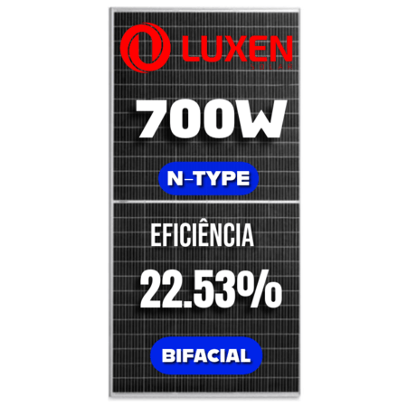 MÓDULO LUXEN 700W N-TYPE BIFACIAL