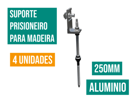 SUPORTE PRISIONEIRO 250MM. MADEIRA - 4 UNI