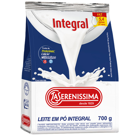 LEITE EM PO INTEGRAL LA SERENISSIMA 12X700G