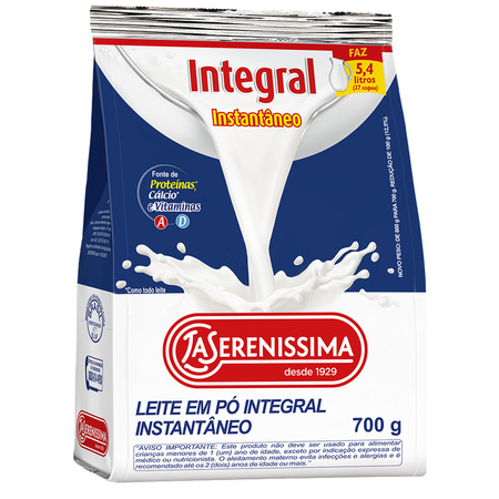 LEITE EM PO INTEGRAL INST. LA SERENISSIMA 12X700G