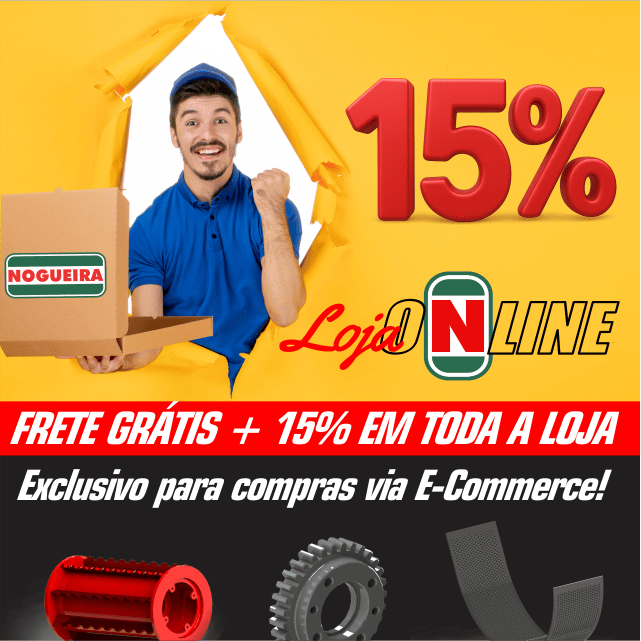 Banner Loja Nogueira com frete grátis mais 15% de desconto em toda loja