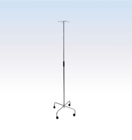 Suporte p/ soro inox regulável c/ 4 ganchos c/ rodas