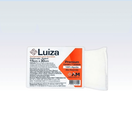 Curativo Algodonado Estéril 15 x 30 (aberta) Luiza Amed - Und