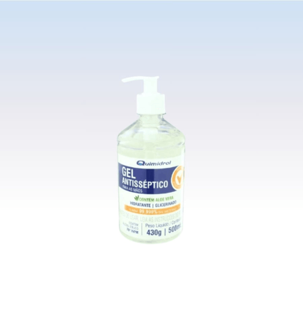 Alcool Gel Antisseptico 70 Quimidrol - Frasco 500 ml