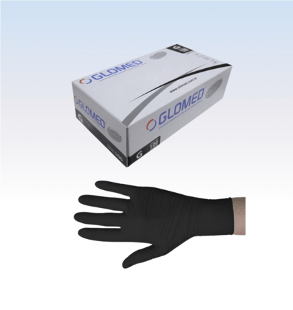 Luva de Procedimento Nitril Preta sem Pó G - Cx c/100 Und