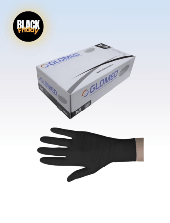 Luva de Procedimento Nitril Preta sem Pó M - Cx c/100 Und