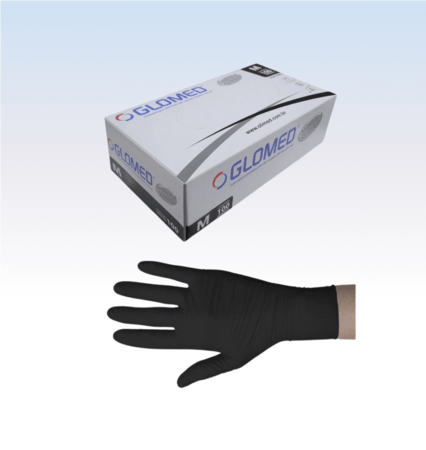 Luva de Procedimento Nitril Preta sem Pó M - Cx c/100 Und