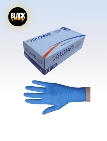 Luva de Procedimento Nitril Azul sem Pó PP - Cx c/100 Und
